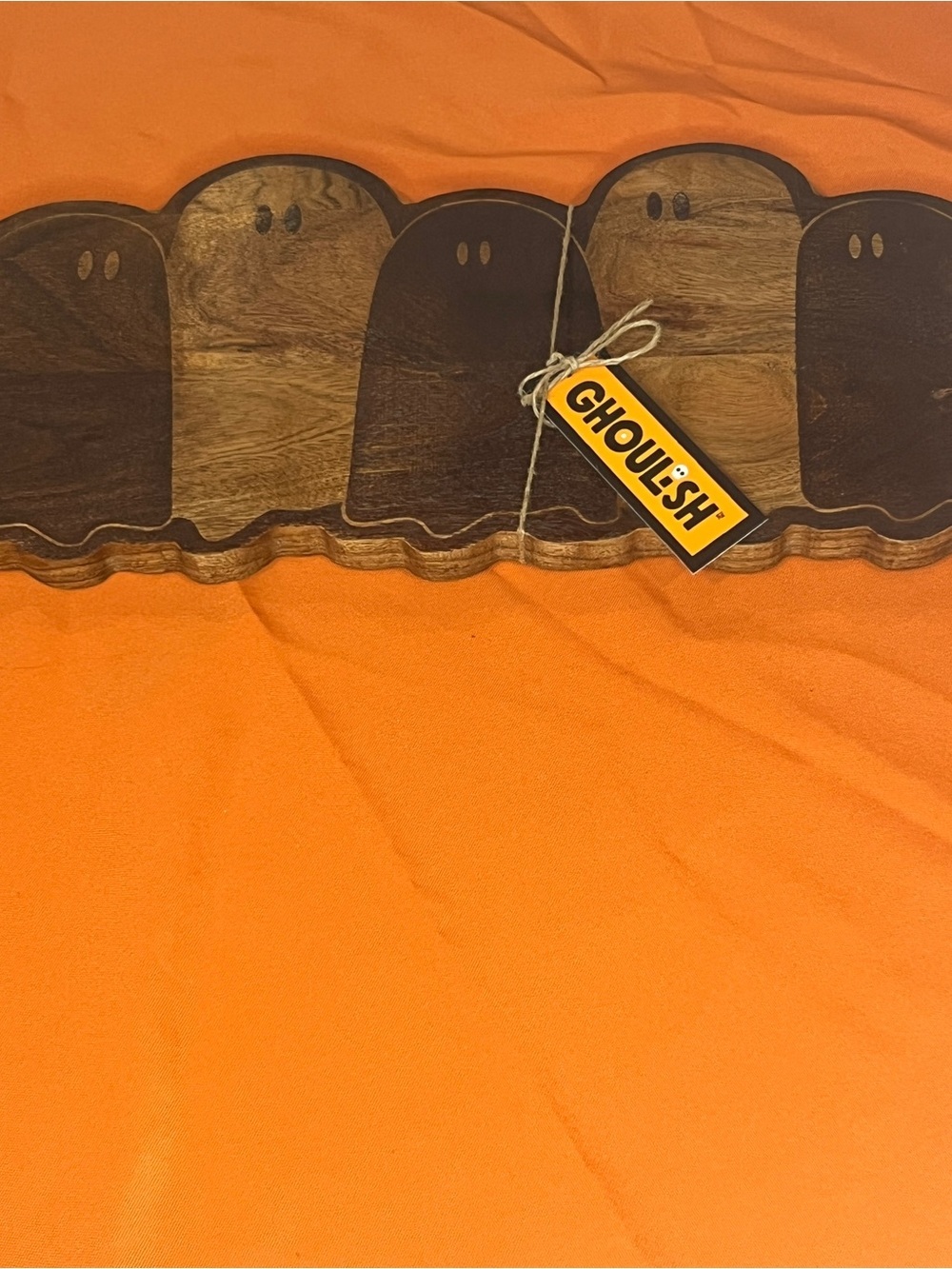 Ghoulish Wood Ghost Serving Plank - Brown & Black - Picture 7 of 9